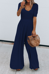 Combinaisons basiques à col en U et à fentes solides